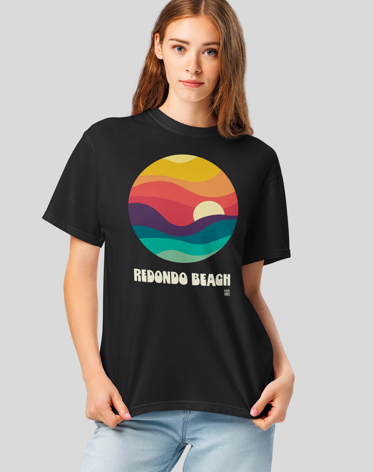 Unisex: Redondo Beach Waves Tee - 100% Cotton | Black