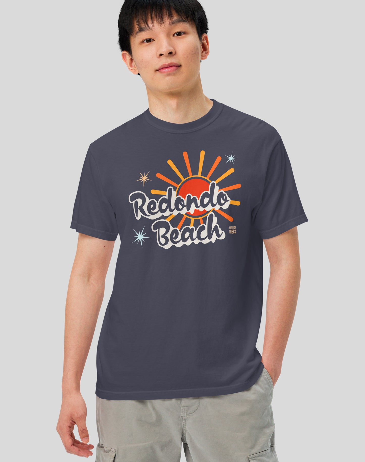 Unisex: Redondo Beach Rays Tee - 100% Cotton | Navy