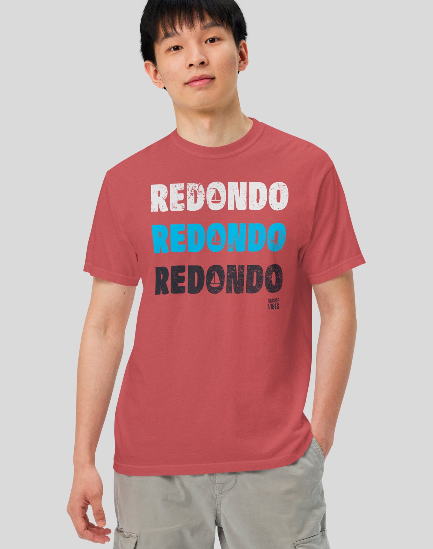 Unisex: Redondo Beach Remix Tee - 100% Cotton | Crimson