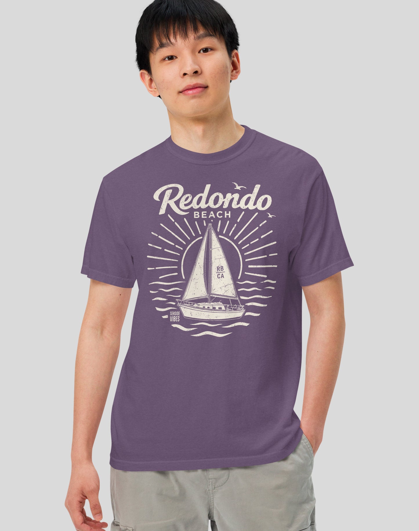 King Harbor Sailboat Tee - Premium 100% Cotton | Grape