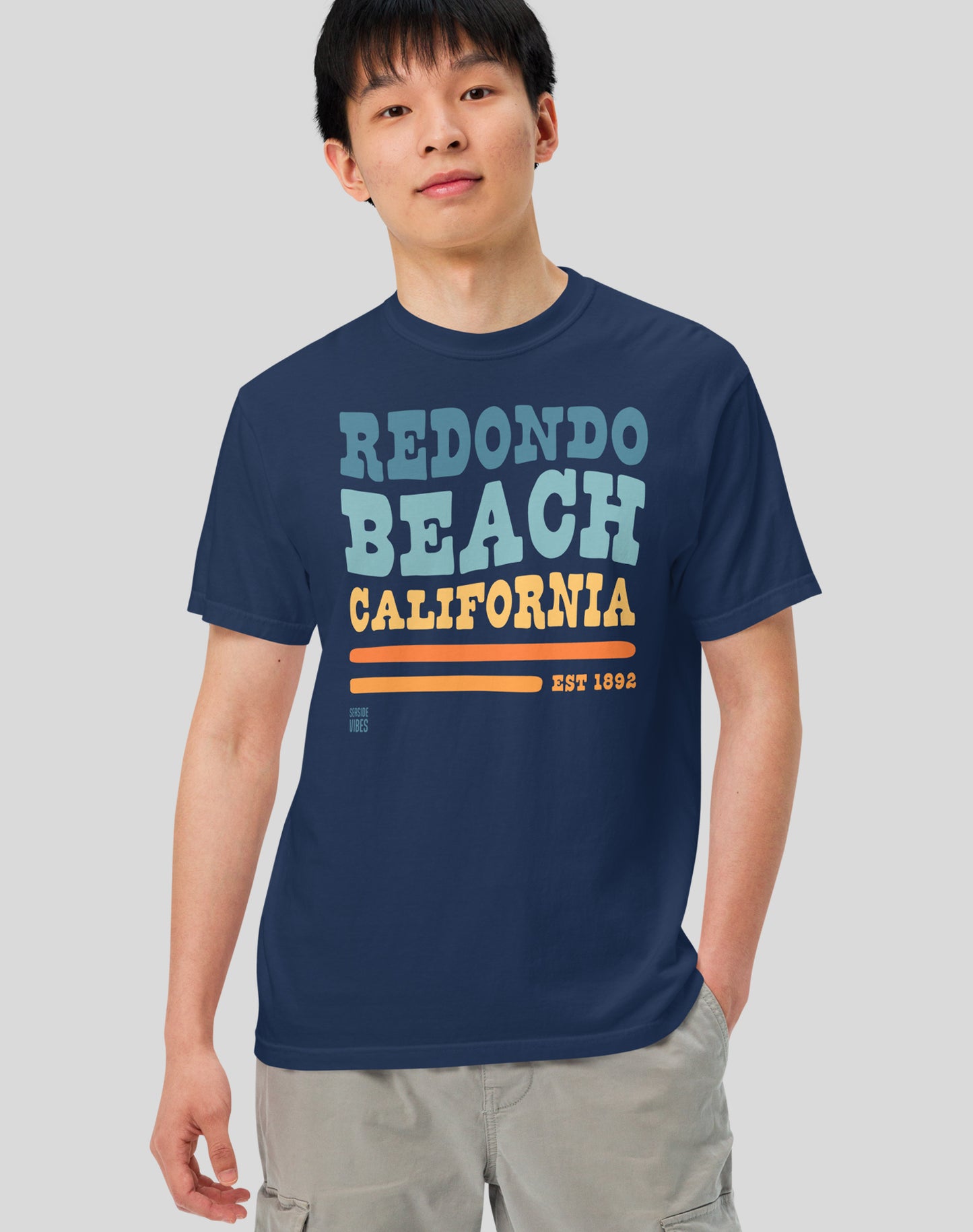 Unisex: Redondo Beach Vibes Tee - 100% Cotton | True Navy