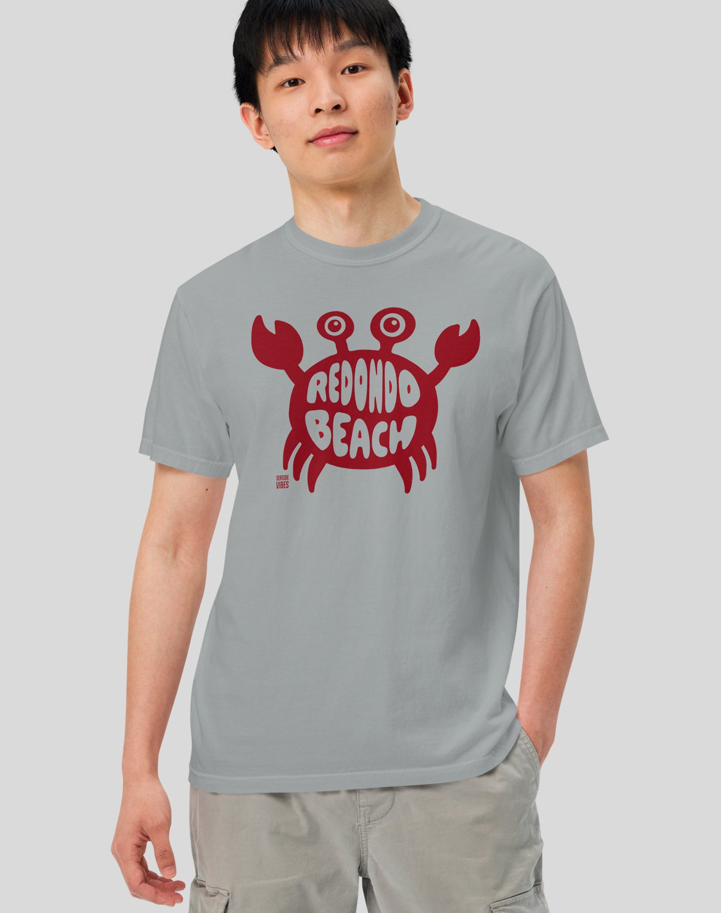 Unisex: Redondo Beach Crab Tee - 100% Cotton | Granite
