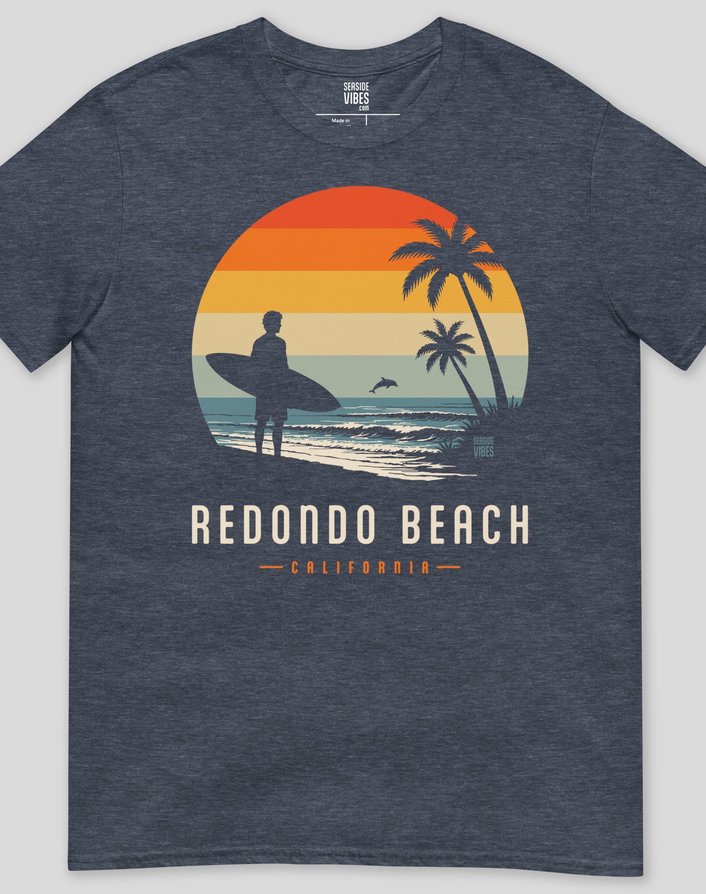 Redondo Beach Away From Keyboard Tee - Unisex | Heather Navy