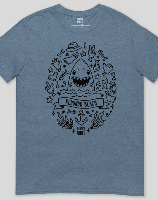 Redondo Beach Shark Attack! Tee - Unisex | Heather Indigo