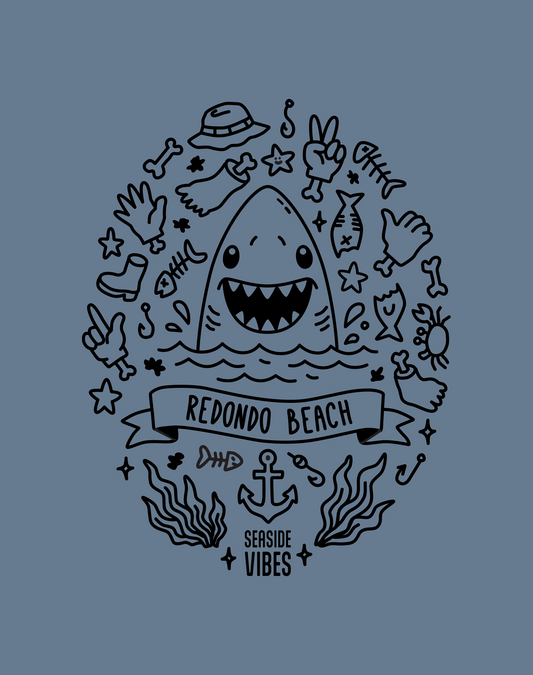 Redondo Beach Shark Attack! Tee - Unisex | Heather Indigo