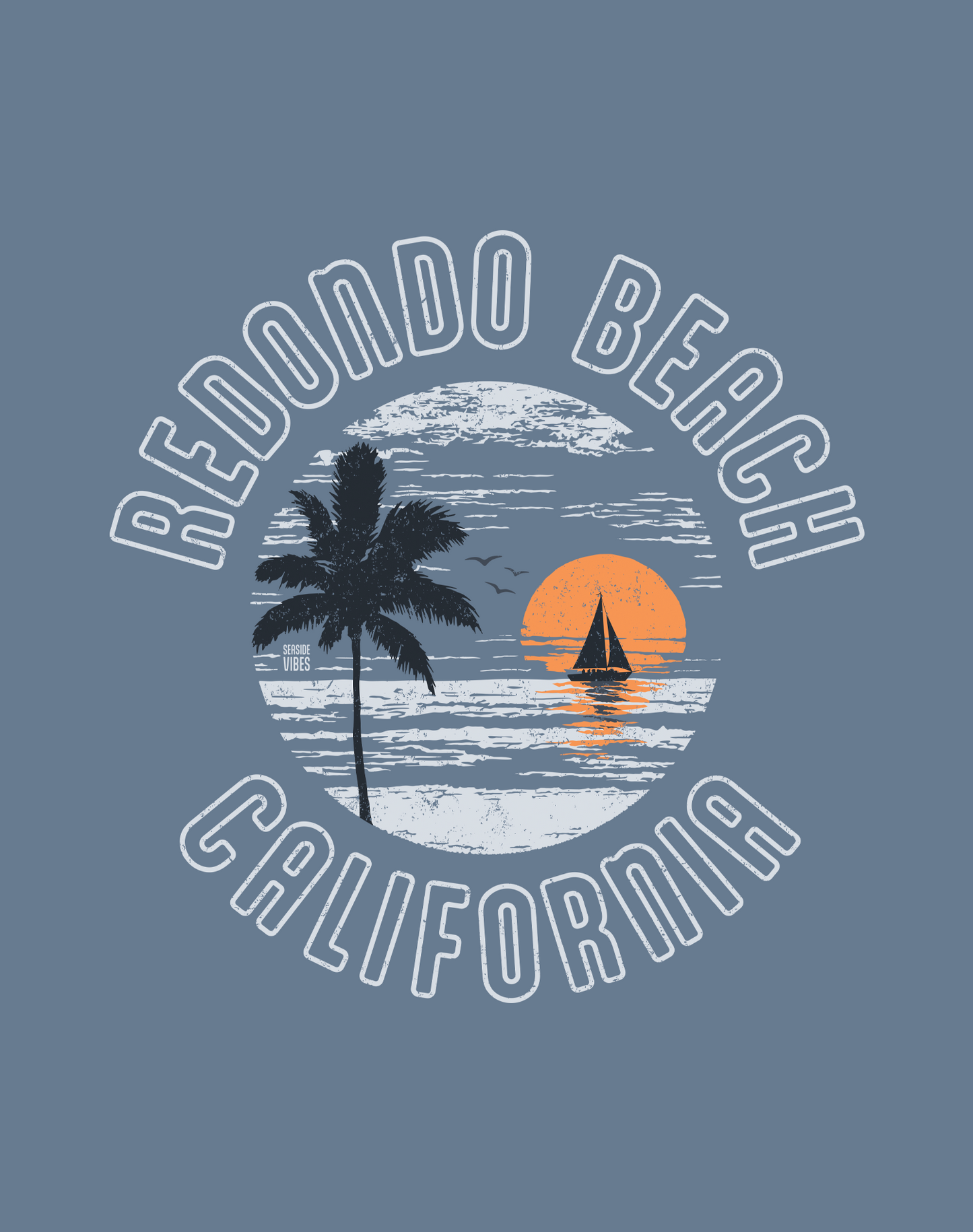 Redondo Beach Vintage Sunset Tee - Unisex | Heather Indigo