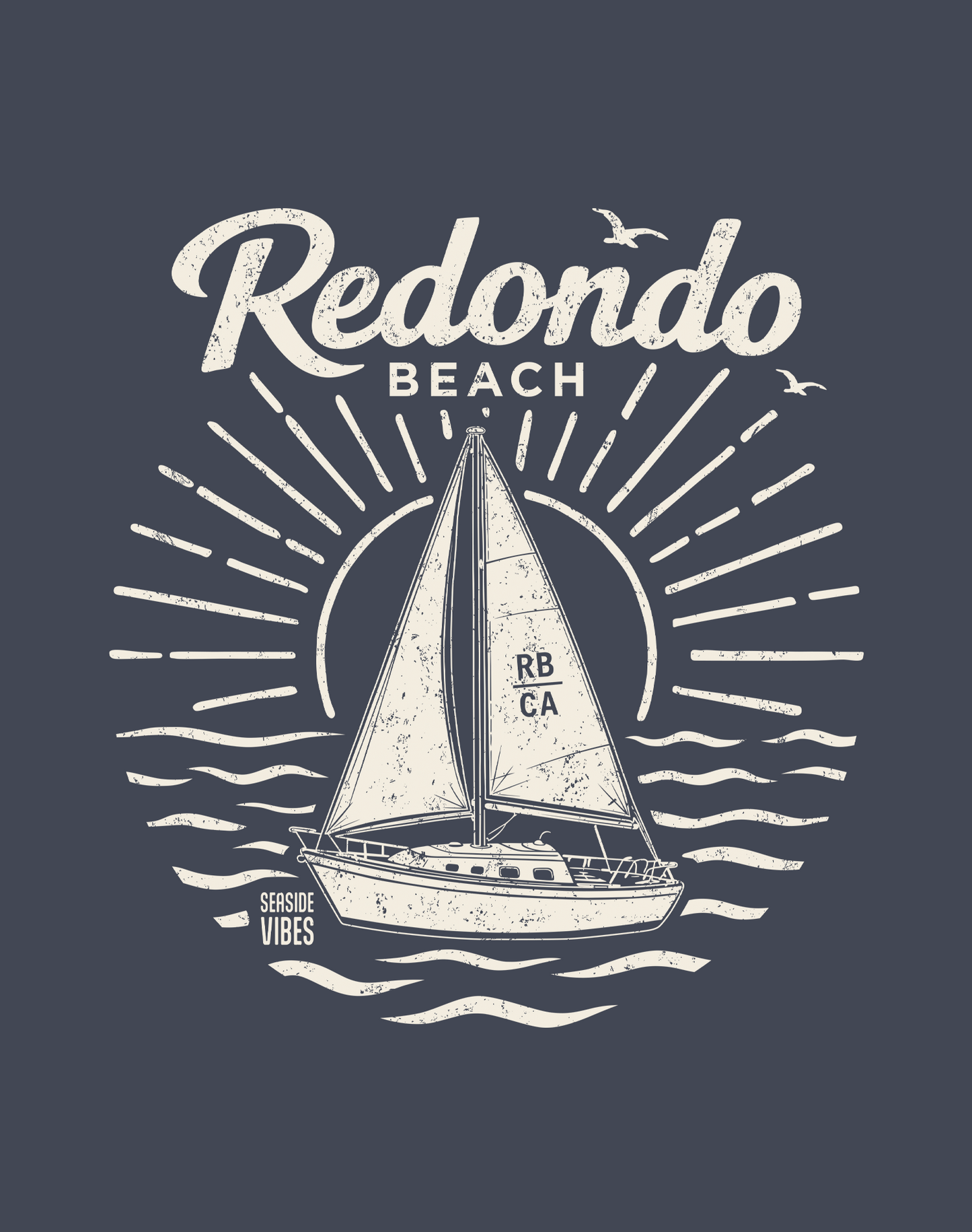 King Harbor Sailboat Tee - Unisex | Heather Navy