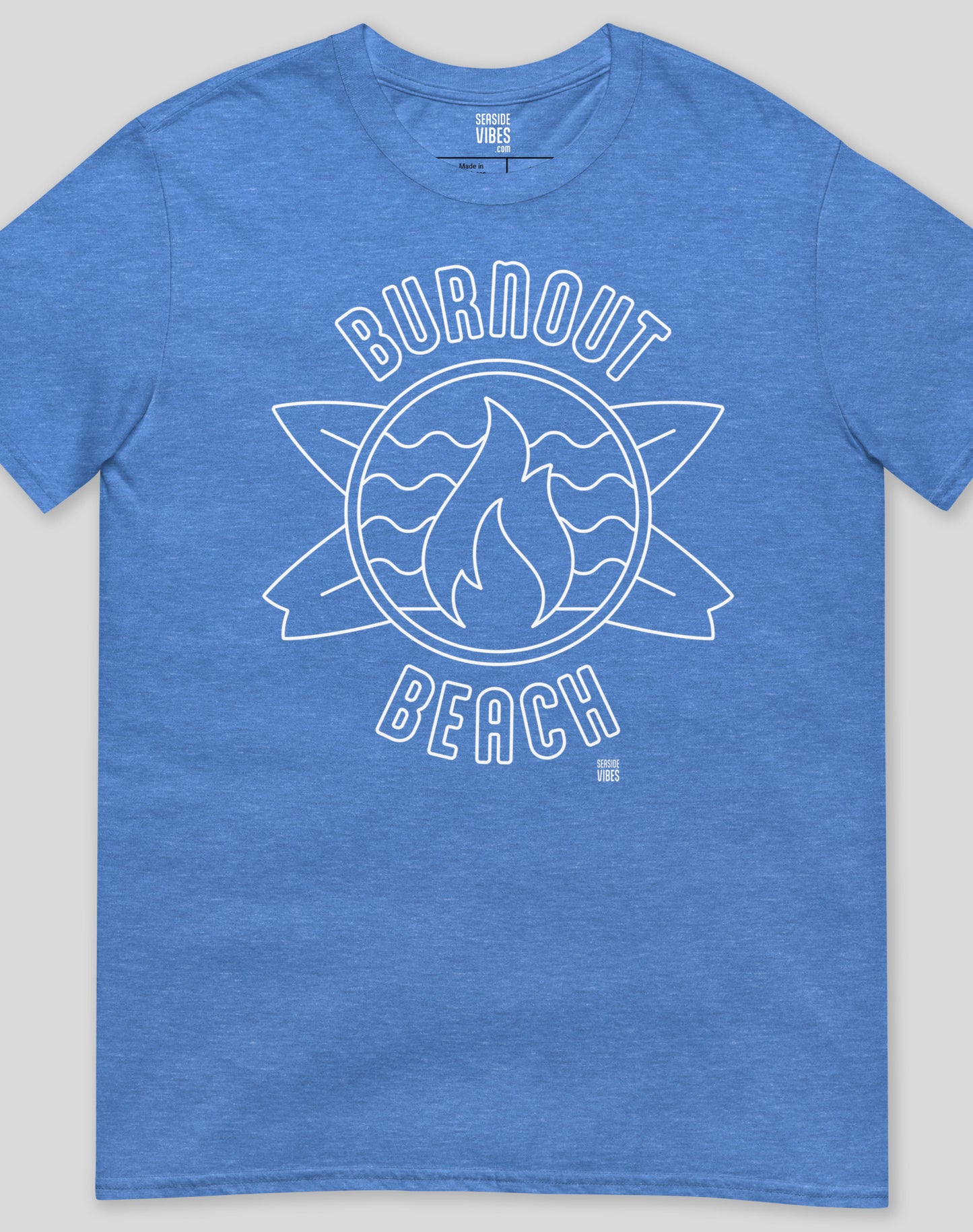 Burnout Beach Tee - Unisex | Heather Royal