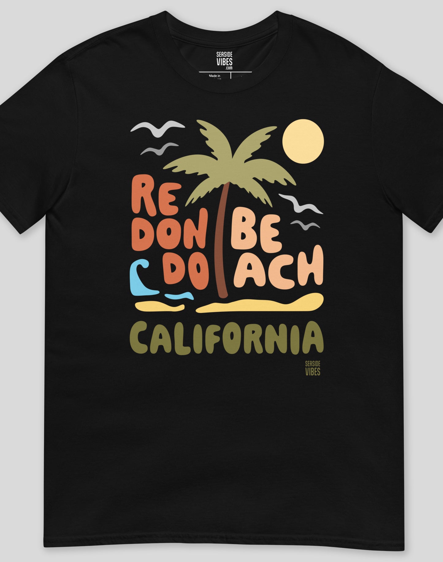 Redondo Beach Palm Tree Tee - Unisex | Black