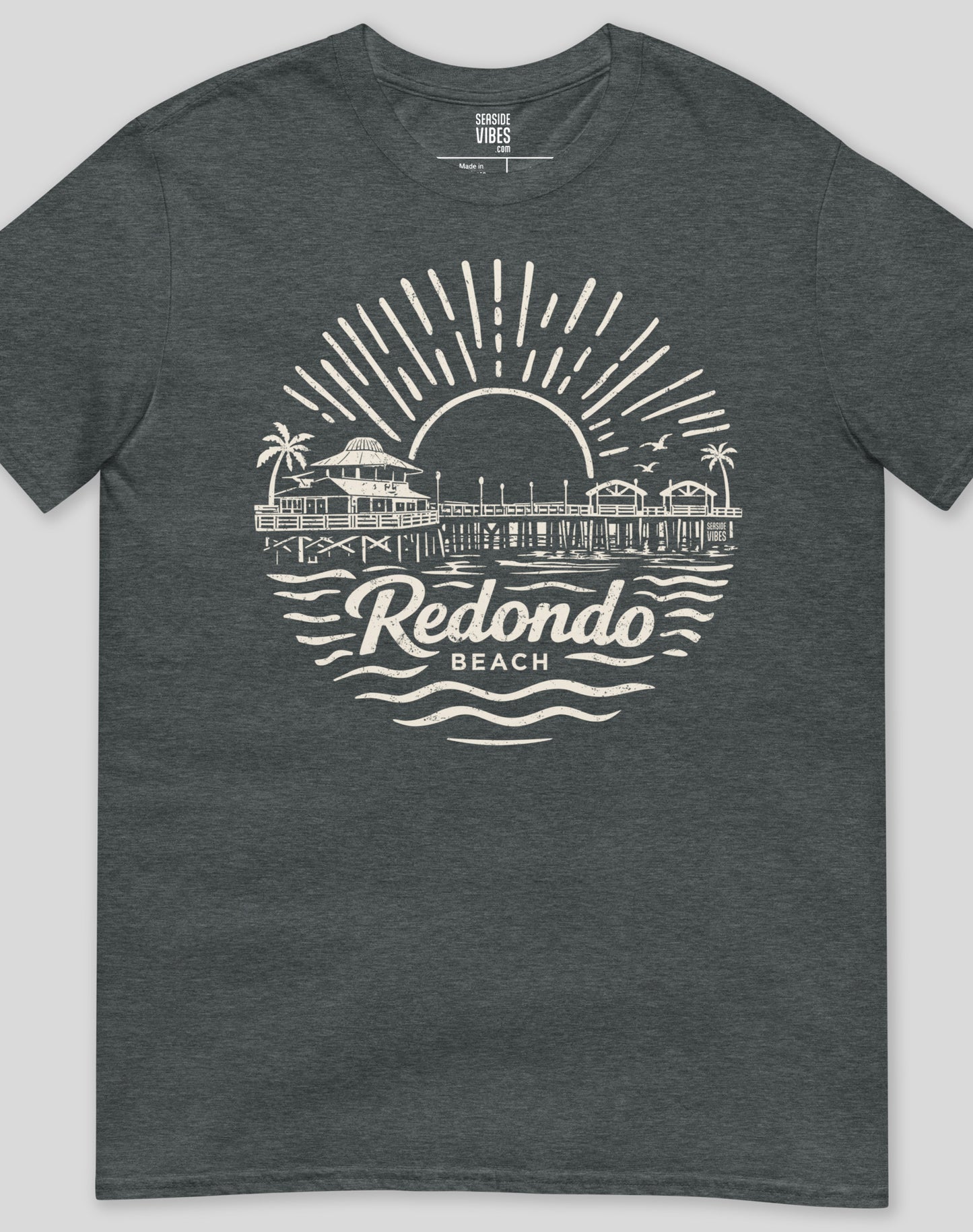 Redondo Beach Pier Sunset Tee - Unisex | Dark Heather