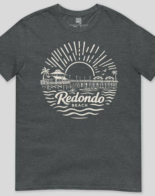 Redondo Beach Pier Sunset Tee - Unisex | Dark Heather