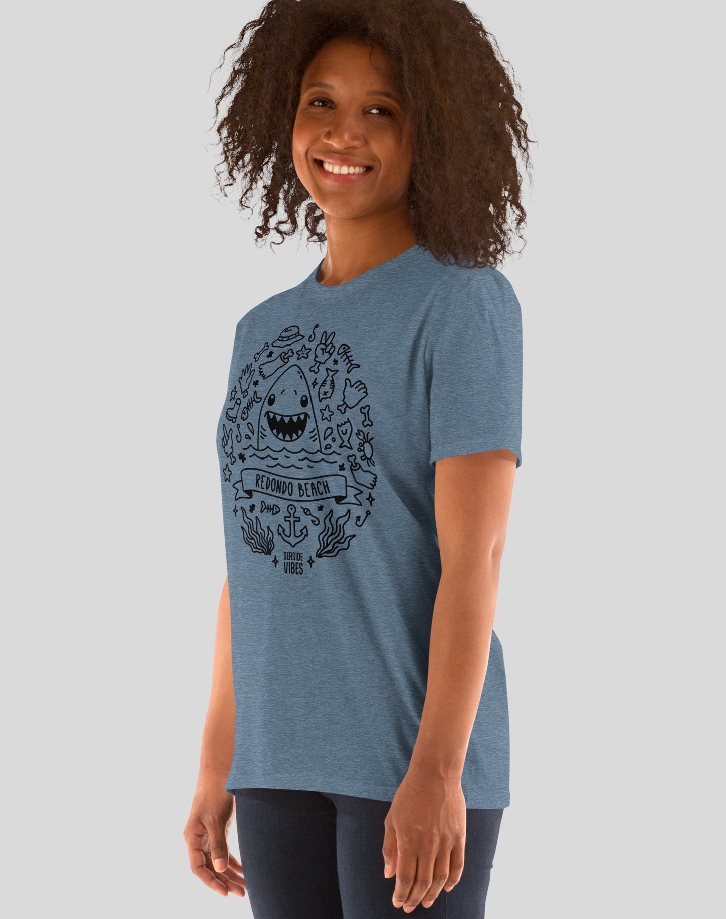 Redondo Beach Shark Attack! Tee - Unisex | Heather Indigo