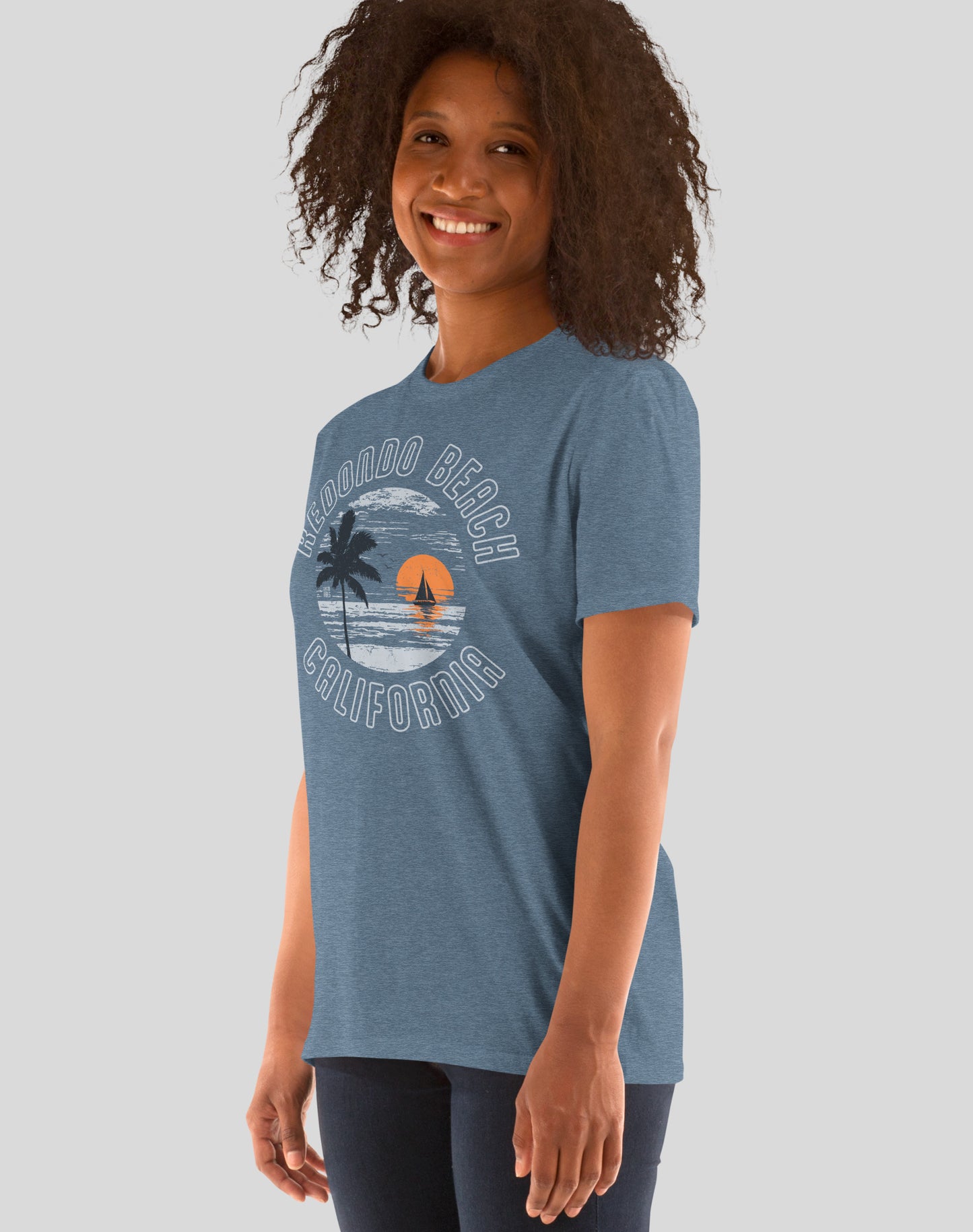 Redondo Beach Vintage Sunset Tee - Unisex | Heather Indigo