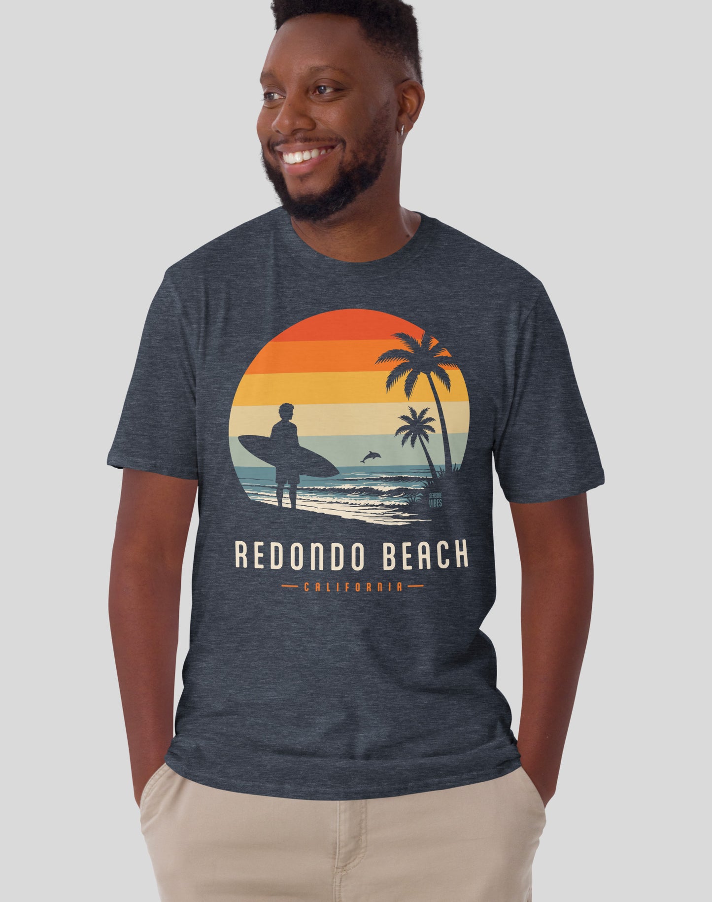 Redondo Beach Away From Keyboard Tee - Unisex | Heather Navy