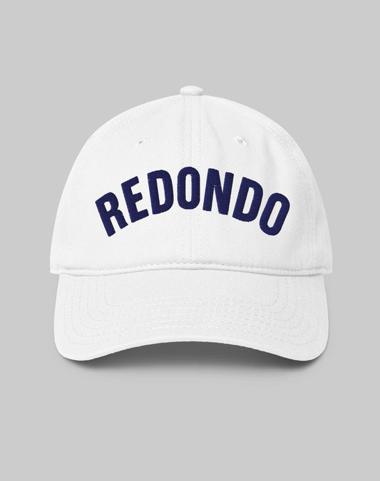 Vintage Redondo Beach Low Profile Dad Hat | White