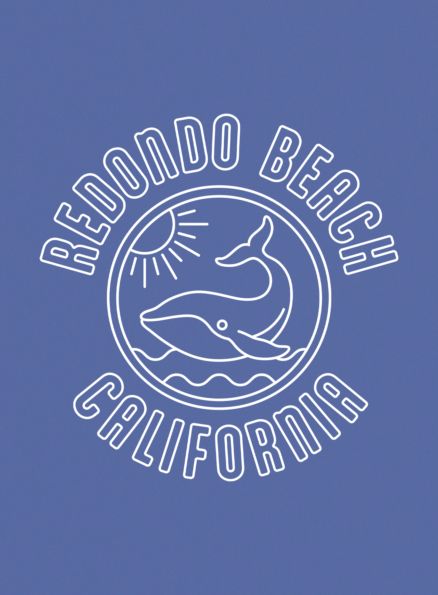 Unisex: Redondo Beach Whale Tee - Heather True Royal