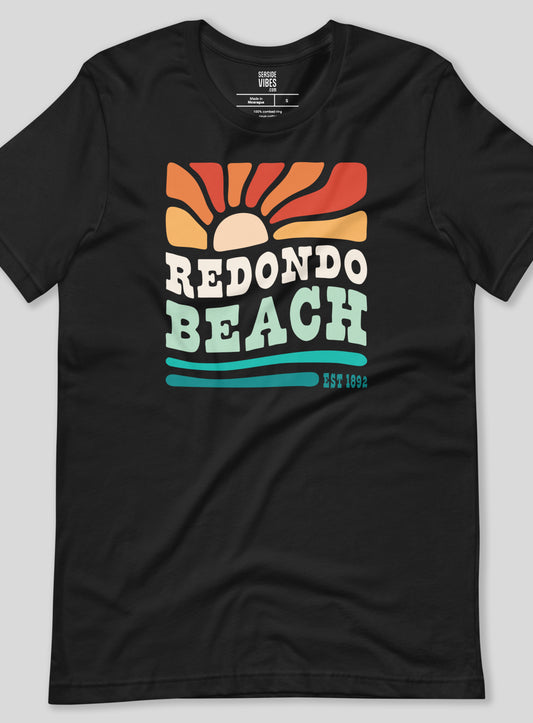 Unisex: Redondo Beach Sunset Tee - Vintage Black