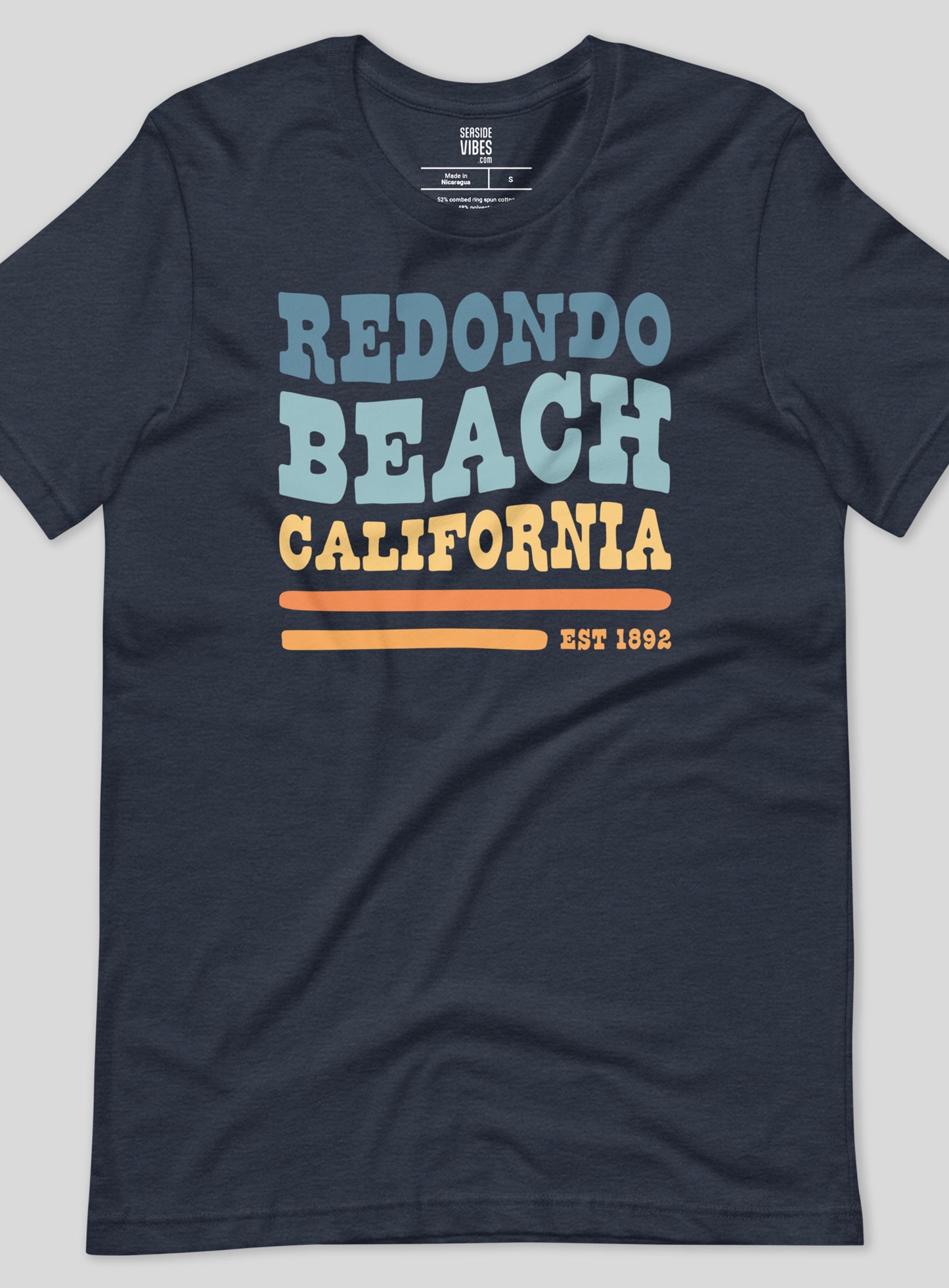Unisex: Redondo Beach Vibes Tee - Heather Navy