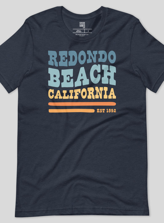 Unisex: Redondo Beach Vibes Tee - Heather Navy