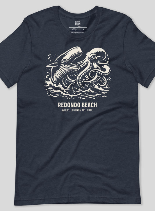 Unisex: Redondo Beach Legends Tee - Heather Navy