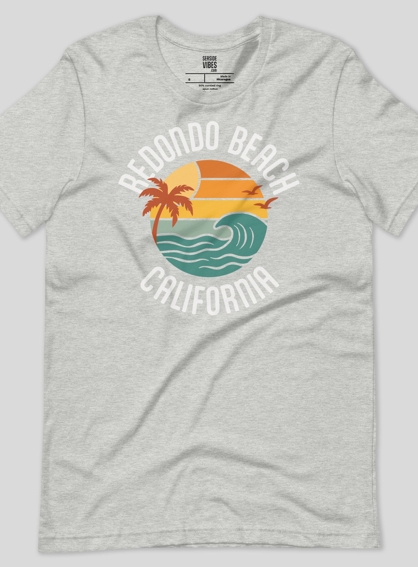 Unisex: Redondo Beach Retro Waves Tee - Athletic Heather