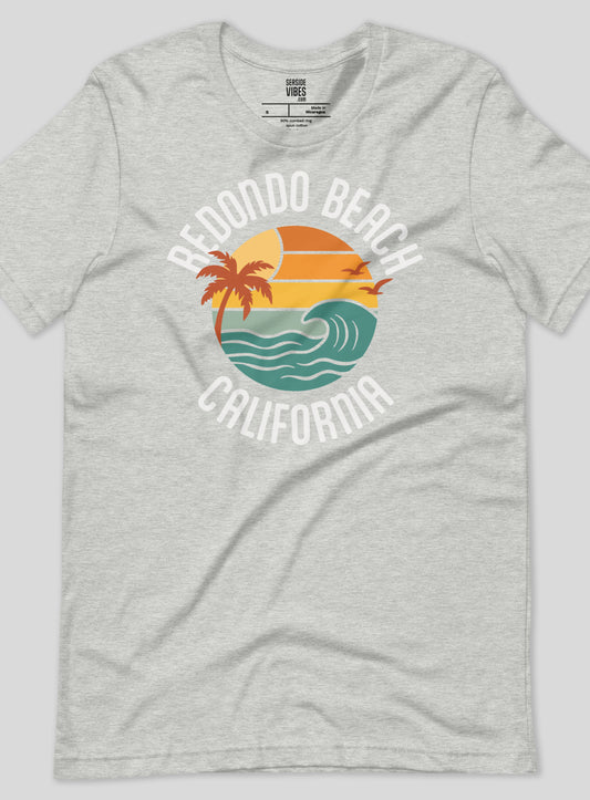 Unisex: Redondo Beach Retro Waves Tee - Athletic Heather