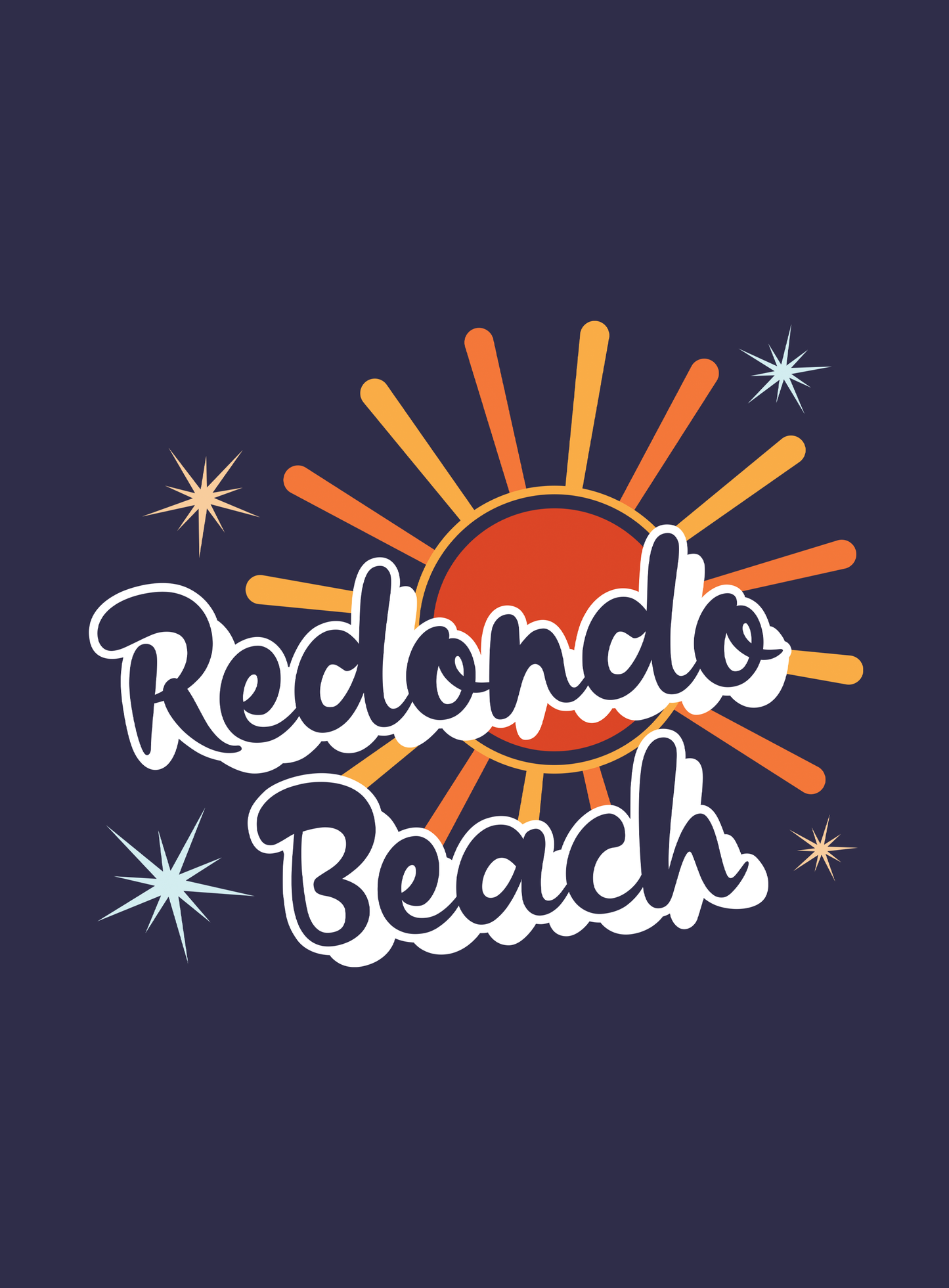 Unisex: Redondo Rays Tee - Heather Midnight Navy