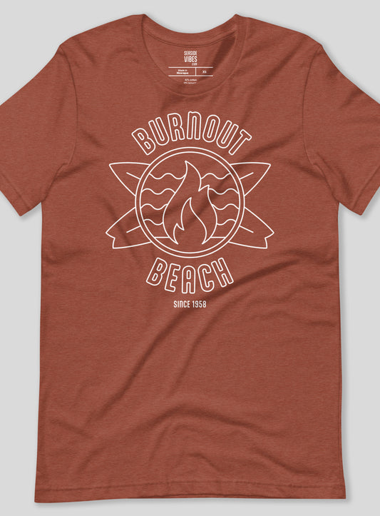 Unisex: Burnout Beach Tee - Heather Clay