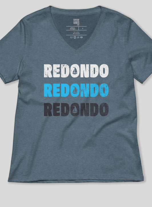 V-Neck: Redondo Remix Tee - Heather Slate