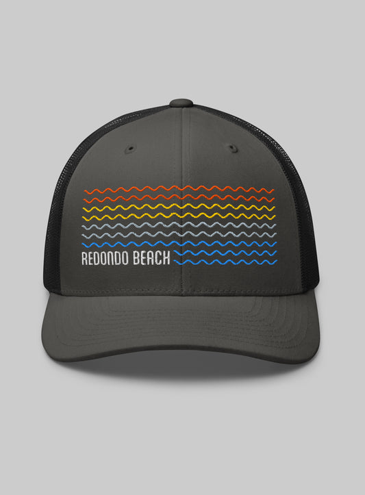 Redondo Beach Waves Trucker Hat - Charcoal/Black