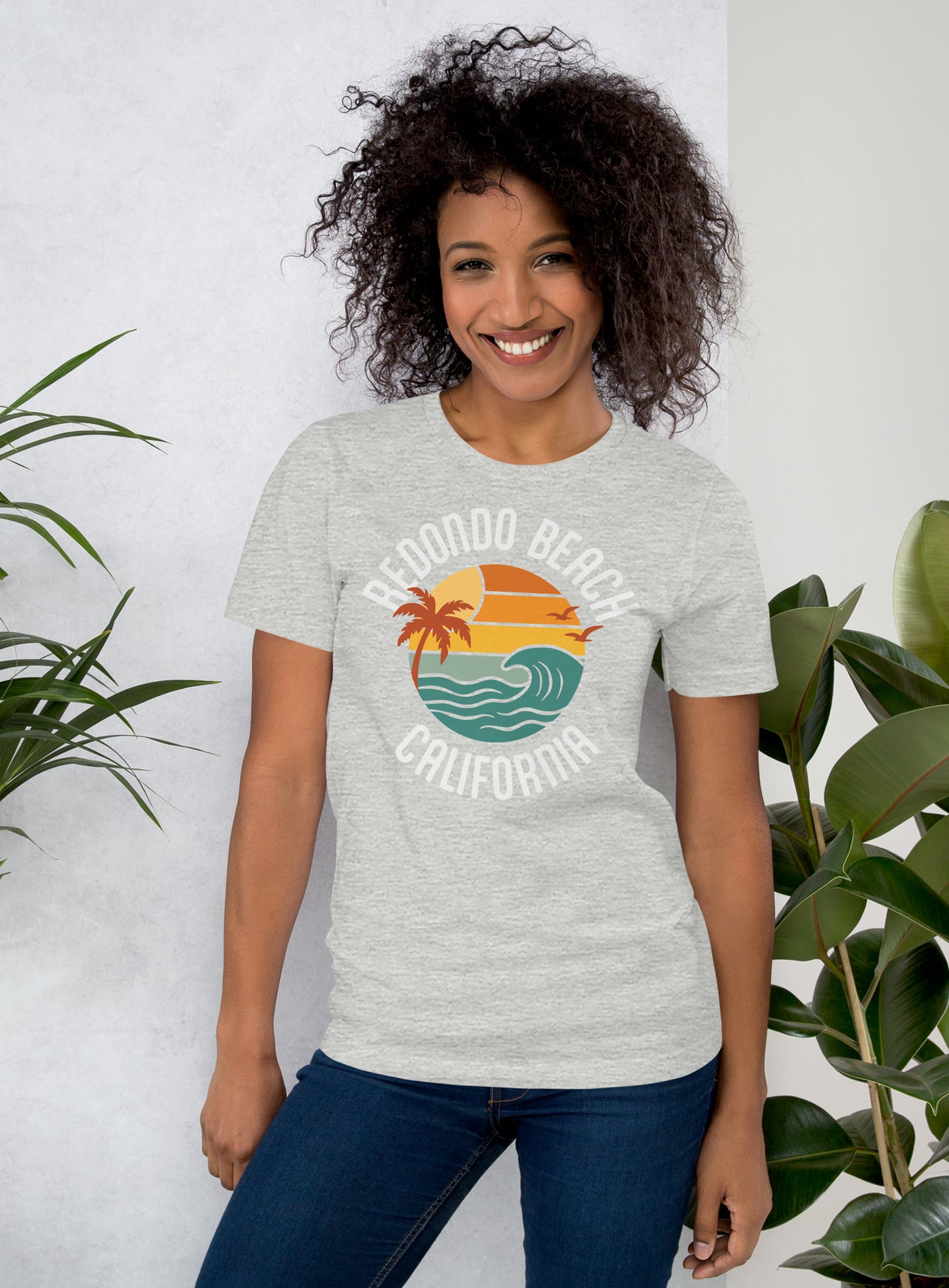 Unisex: Redondo Beach Retro Waves Tee - Athletic Heather