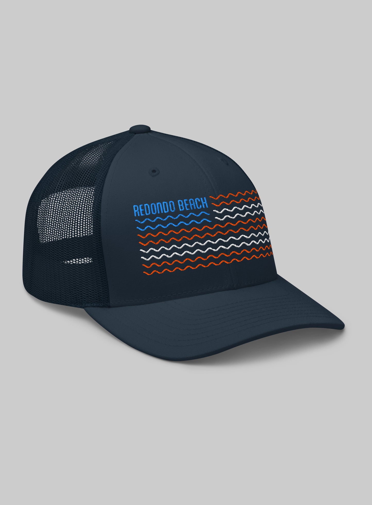 Redondo Beach 4th of July Trucker Hat - Navy/Navy