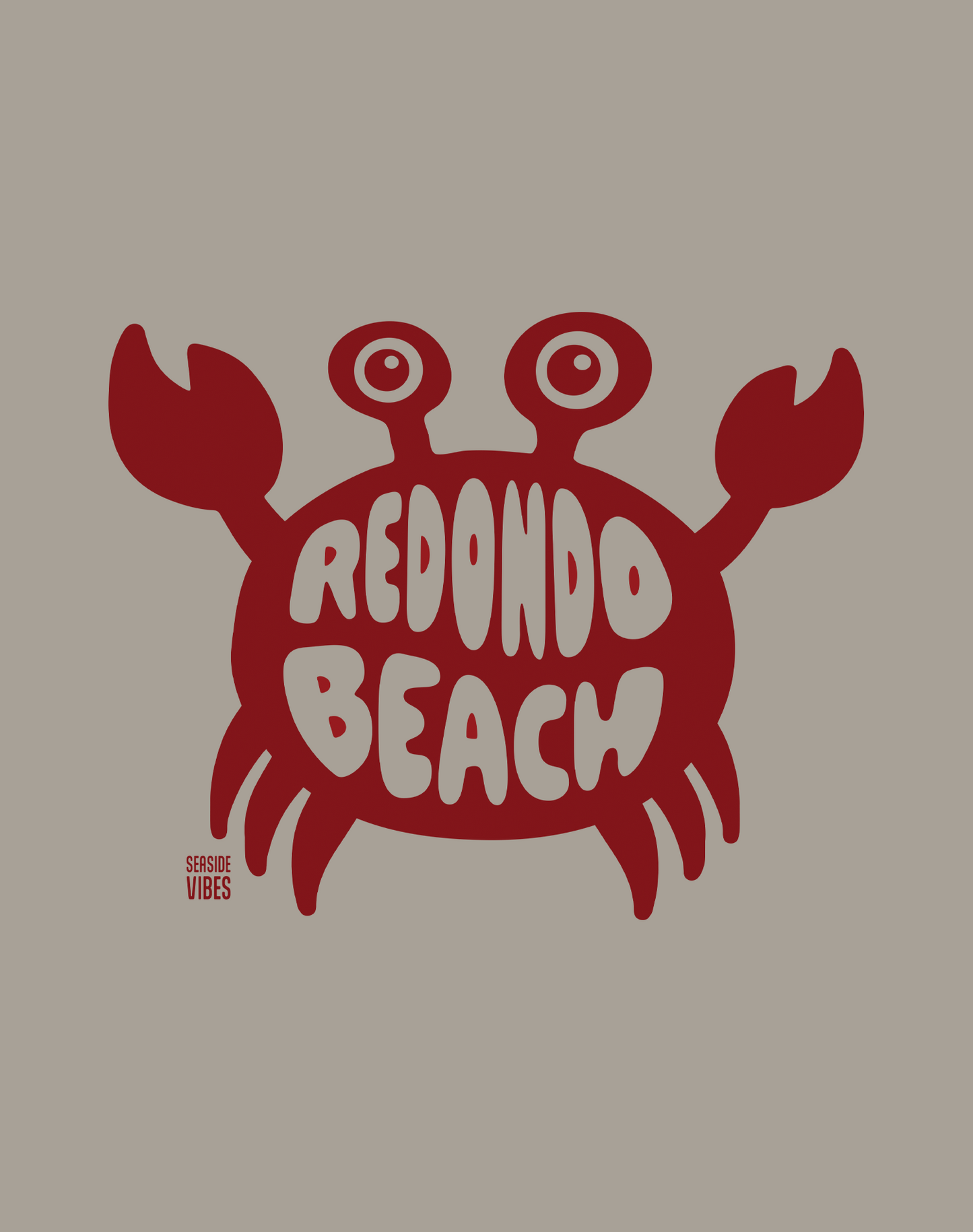 Redondo Beach Crab Tee - Cotton Blend | Stone Grey