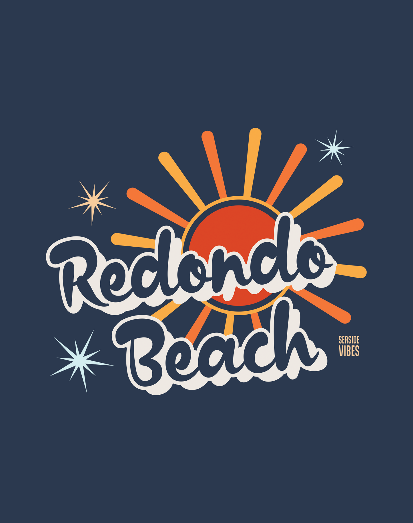 Redondo Beach Rays Tee - Cotton Blend | Midnight Navy