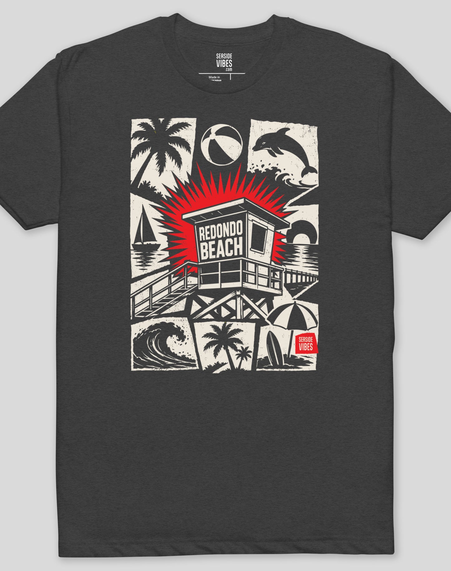 Redondo Beach Punk Rocks Tee - Cotton Blend | Charcoal