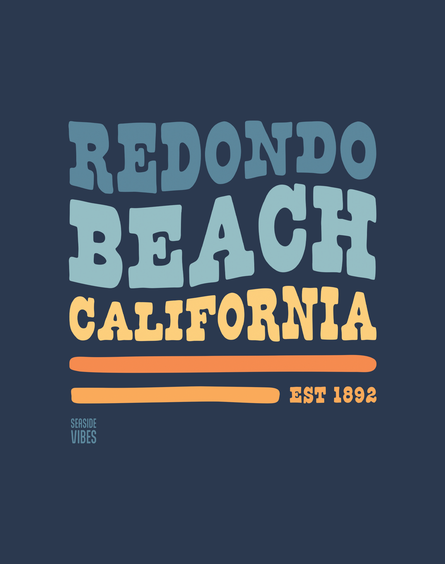 Redondo Beach Vibes Tee - Cotton Blend | Midnight Navy