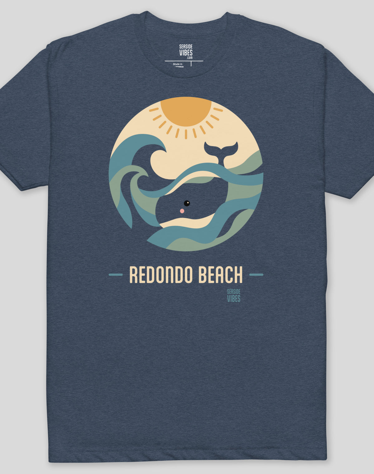 Redondo Beach Whale Sunset Tee - Cotton Blend | Midnight Navy