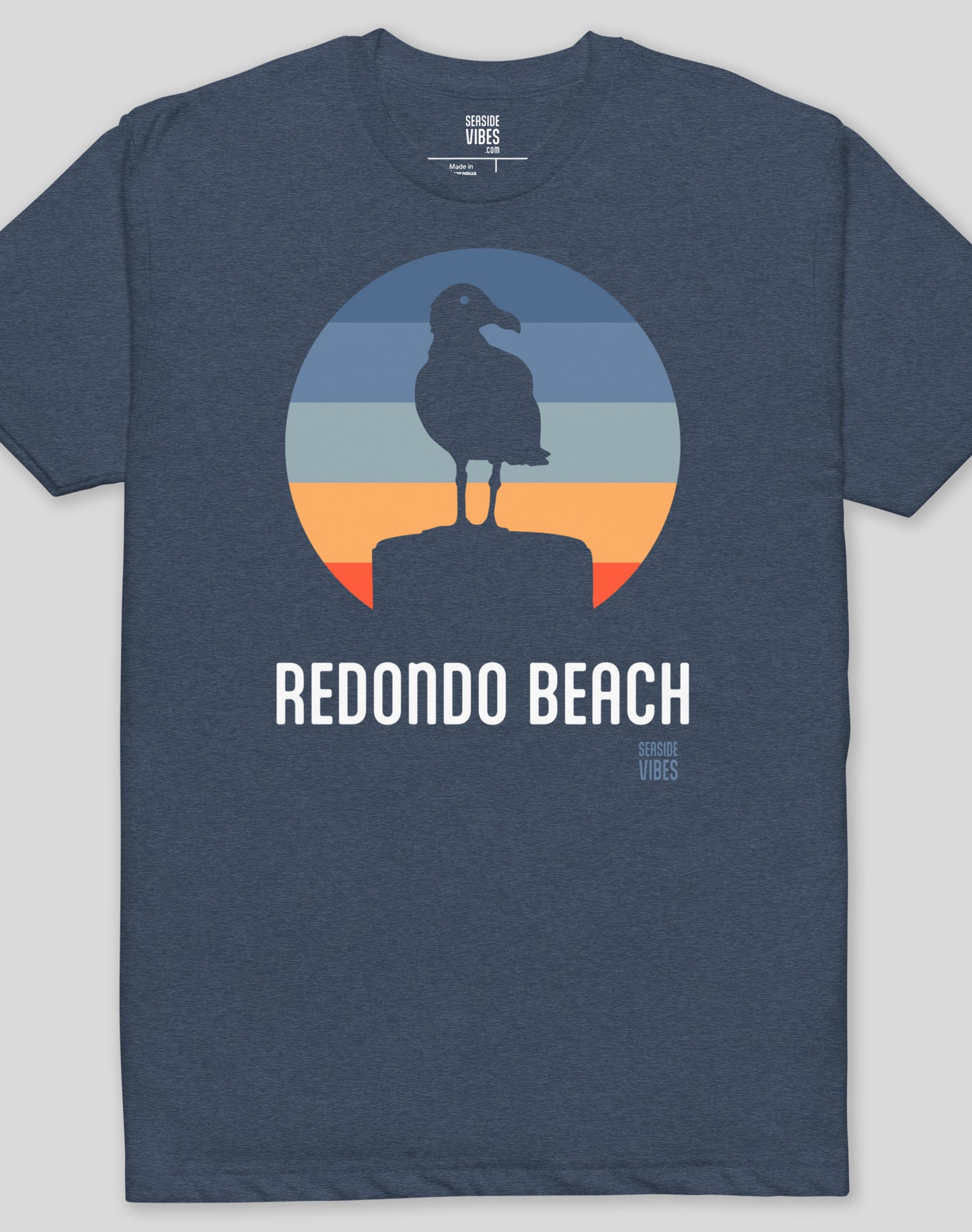 Redondo Beach Seagull Sunset Tee - Cotton Blend | Midnight Navy