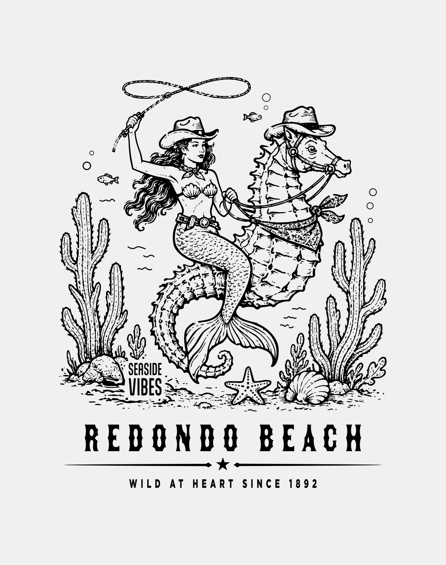 Redondo Beach Wild at Heart Since 1892 Tee - Cotton Blend | White