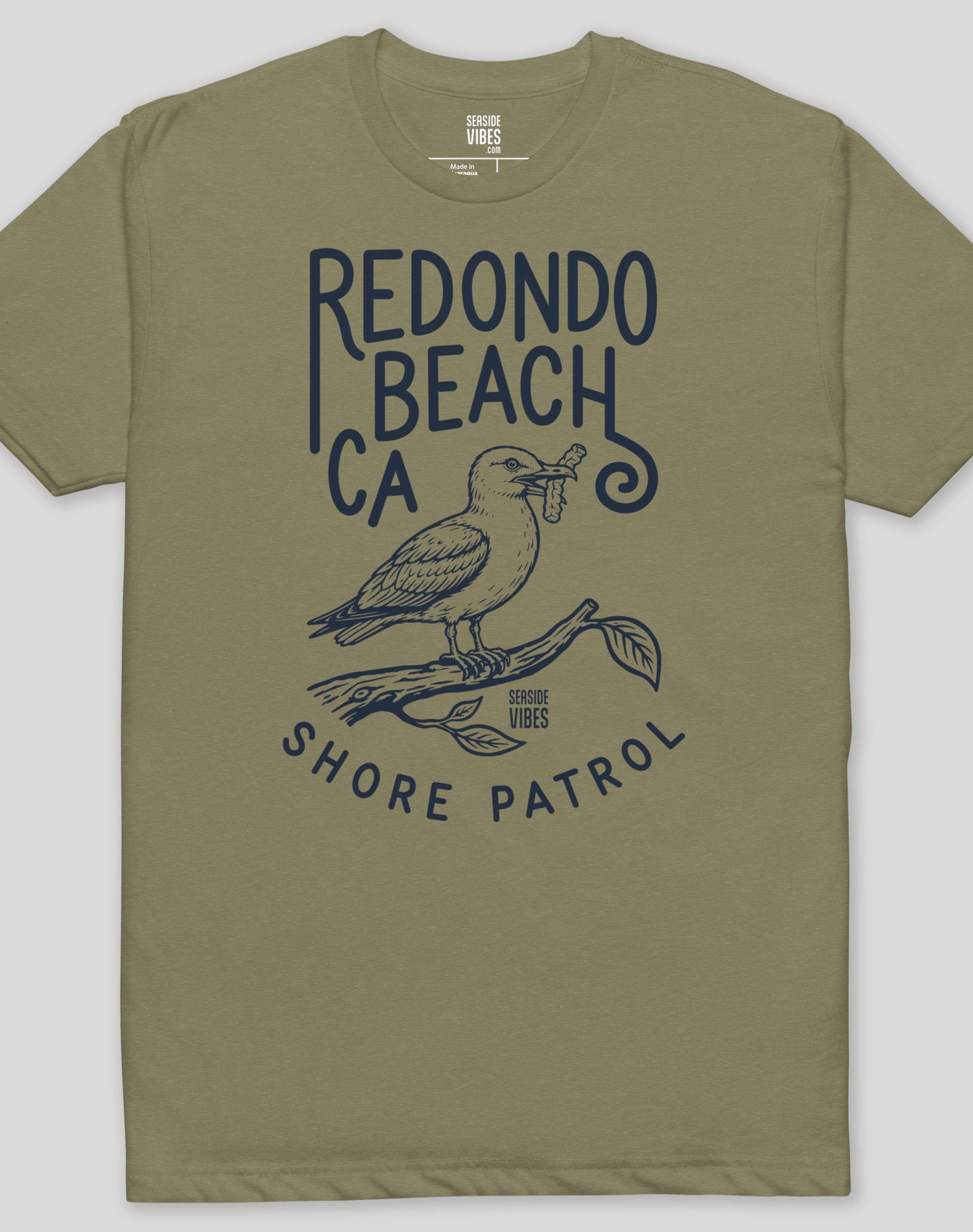 Redondo Beach Shore Patrol Seagull Tee - Cotton Blend | Military Green