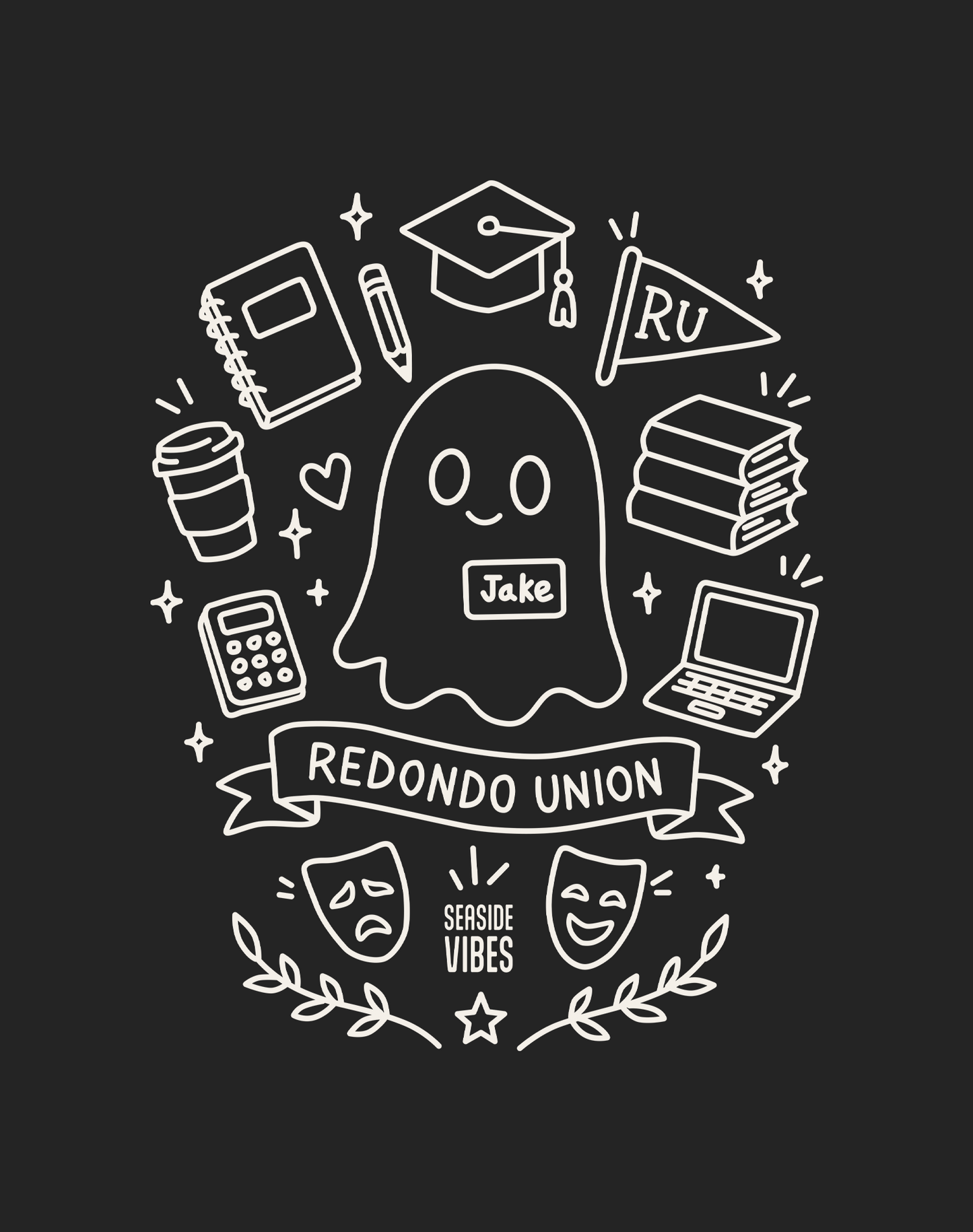 Jake the Ghost from Redondo Beach Tee - Cotton Blend | Charcoal