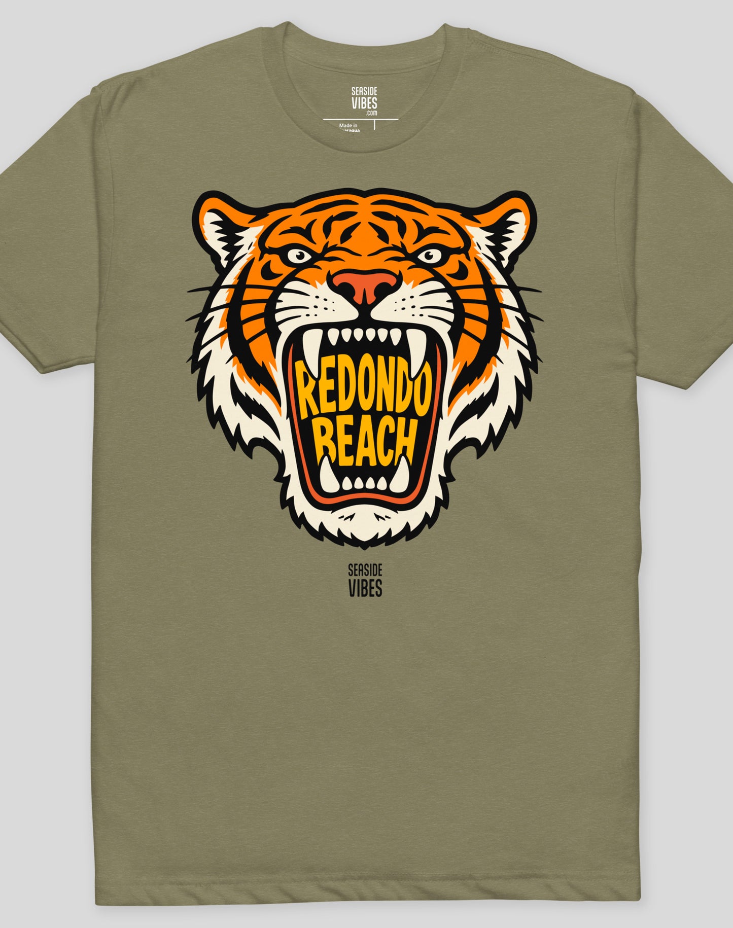 Redondo Beach AF Tiger Tee - Cotton Blend | Military Green