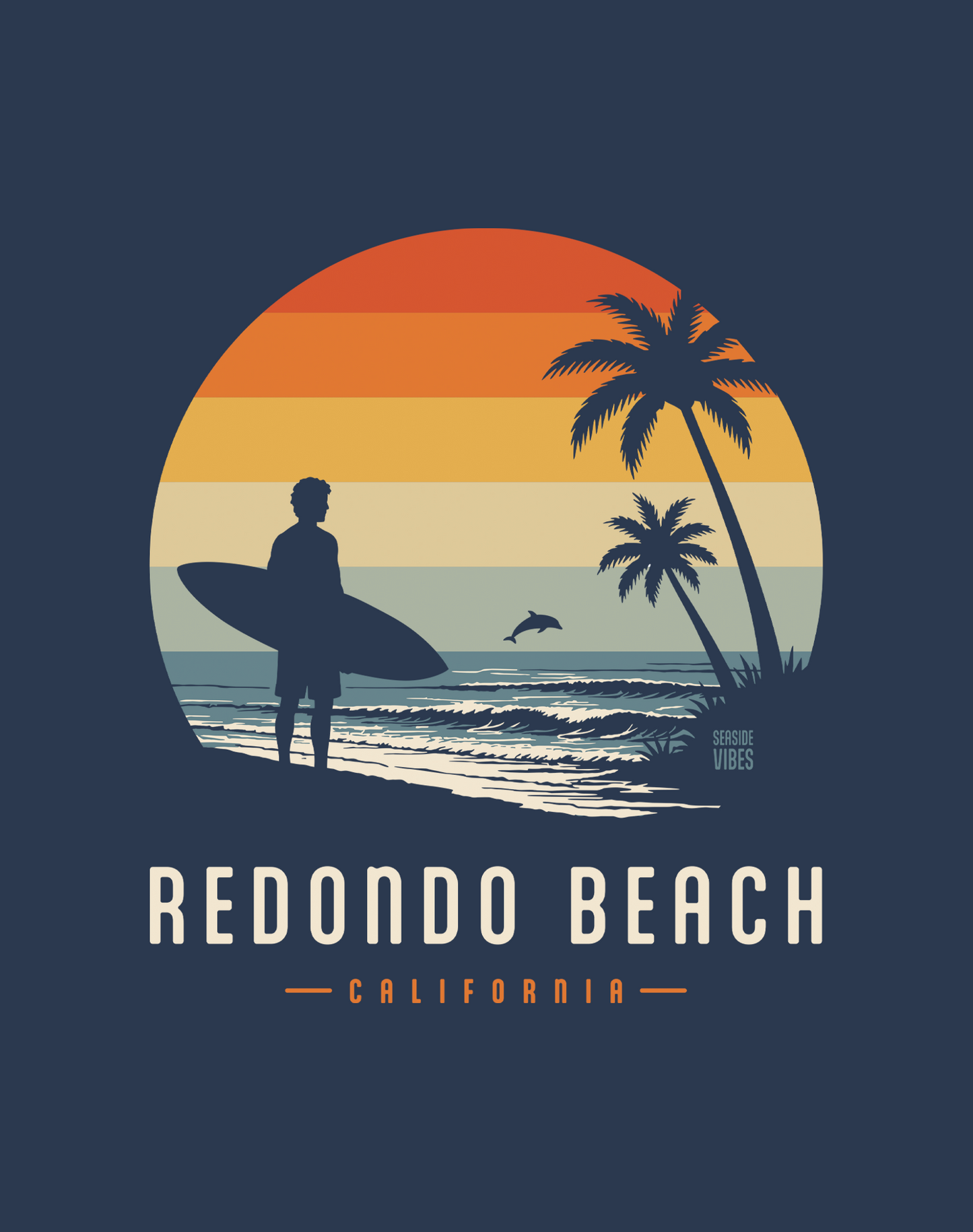 Redondo Beach Away From Keyboard Tee - Cotton Blend | Midnight Navy