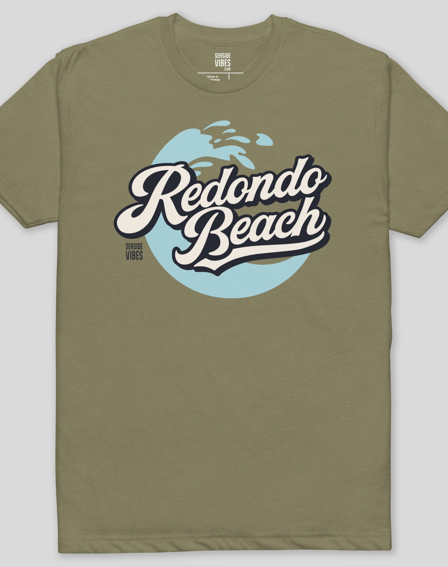 Redondo Beach Retro Wave Tee - Cotton Blend | Military Green
