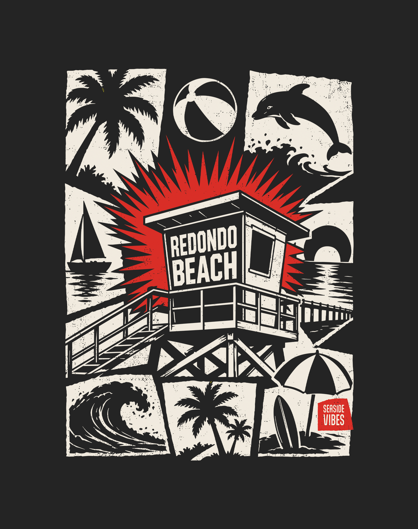 Redondo Beach Punk Rocks Tee - Cotton Blend | Charcoal