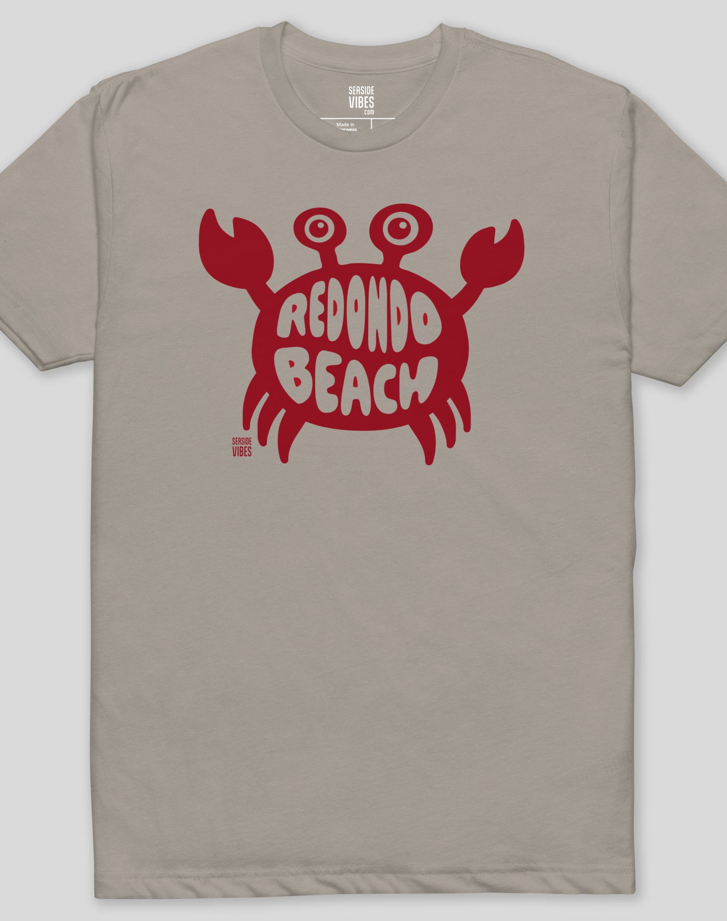 Redondo Beach Crab Tee - Cotton Blend | Stone Grey