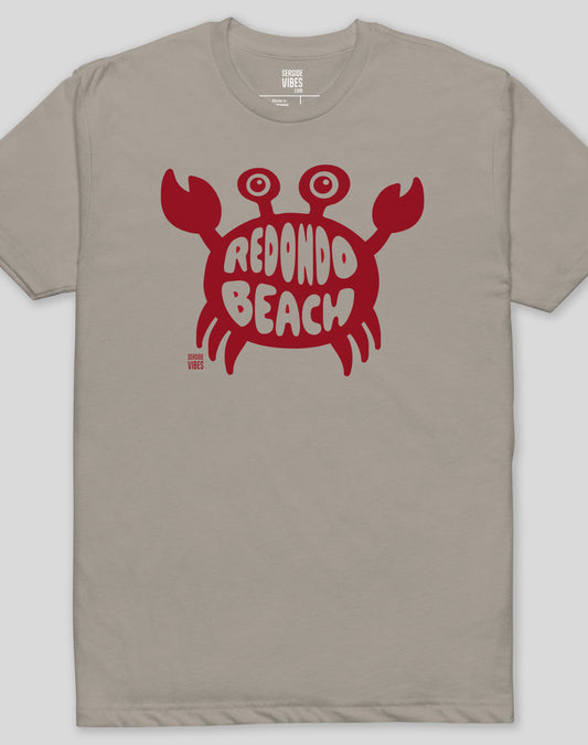 Redondo Beach Crab Tee - Cotton Blend | Stone Grey