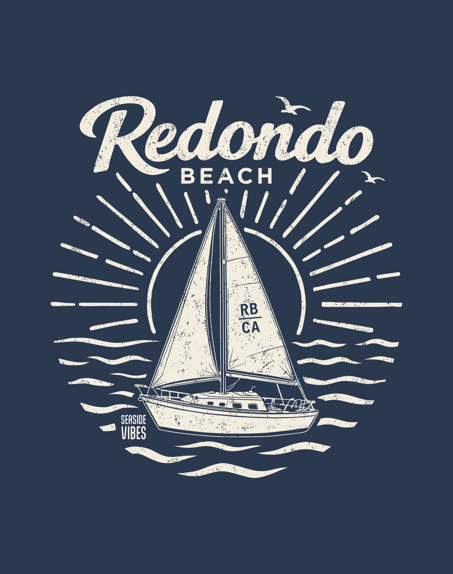 King Harbor Sailboat Tee - Cotton Blend | Midnight Navy