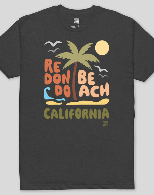 Redondo Beach Palm Tree Tee - Cotton Blend | Charcoal