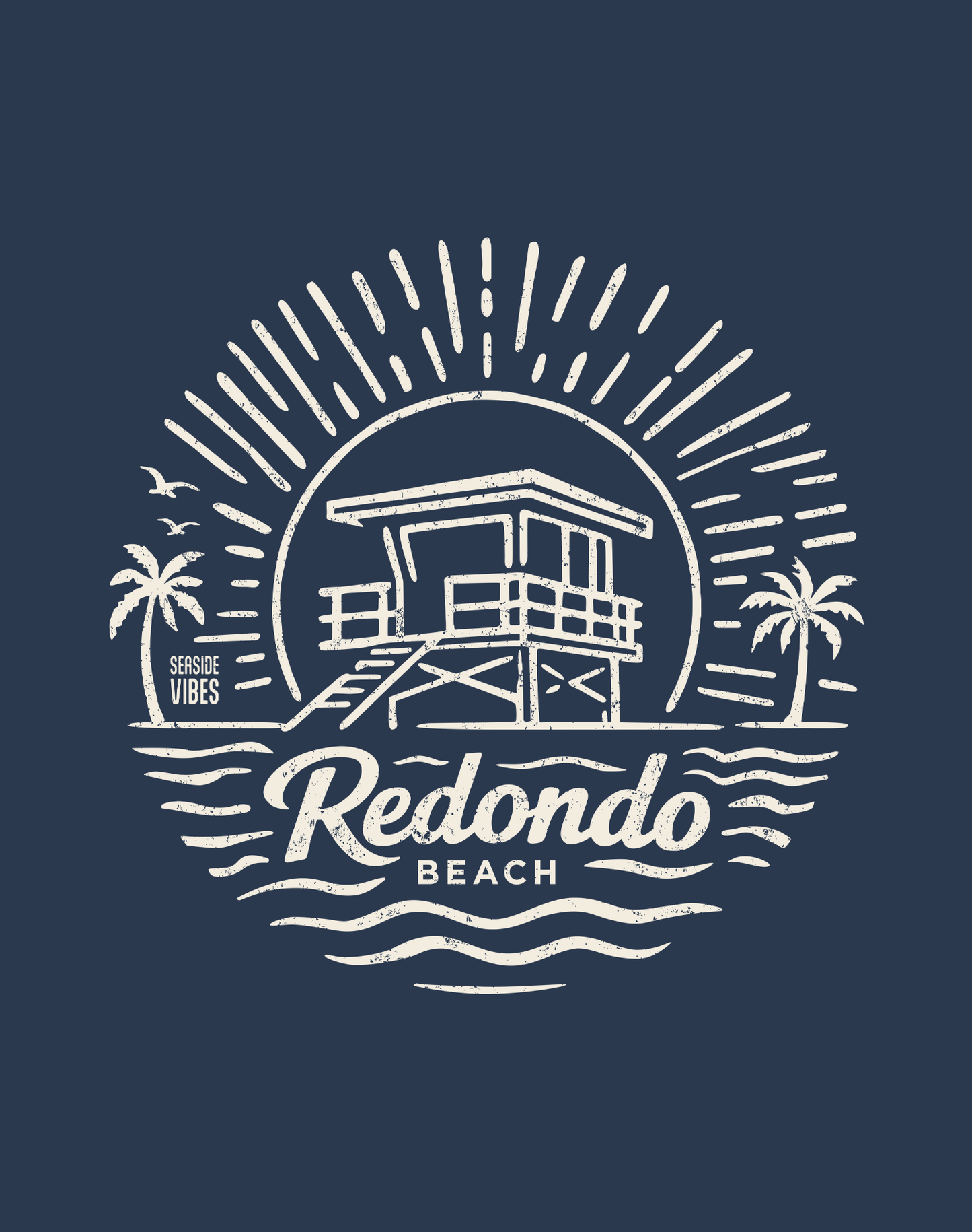 Redondo Beach Sunrise Session Tee - Cotton Blend | Midnight Navy